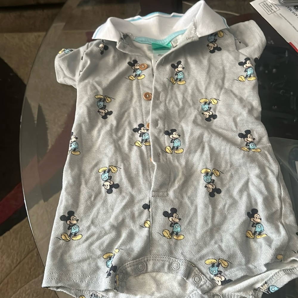 Mikey mouse onesie button up
